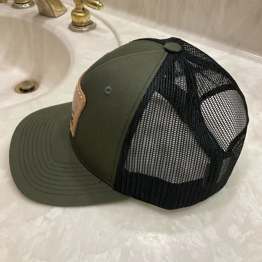 Alligator Row Bergeron Hat, Save the Everglades, Olive Green, Adjustable Size - Picture 3 of 8